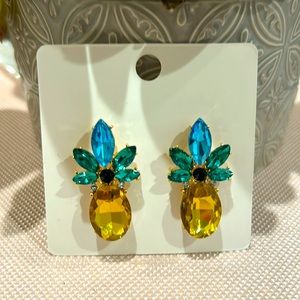 Yellow Swarovski Crystal Pineapple Earrings